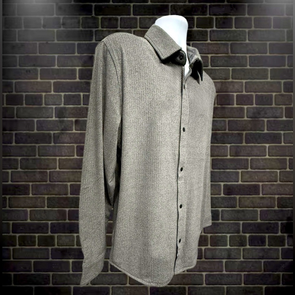 Hurley Men’s Brushed Herringbone Fleece Snap Jacket Gray Size Large NWT - Picture 6 of 12